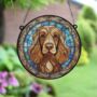 Cocker Working Brown Stained Glass Effect Suncatcher, thumbnail 3 of 6