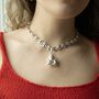 Sterling Silver Large Puffy Cherub Pendant Charm, thumbnail 1 of 8