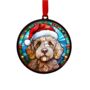 Labradoodle Golden In Santa Hat Suncatcher Decoration, thumbnail 4 of 6