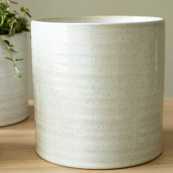 White Speckled Ceramic Plant Pot, 4 of 4