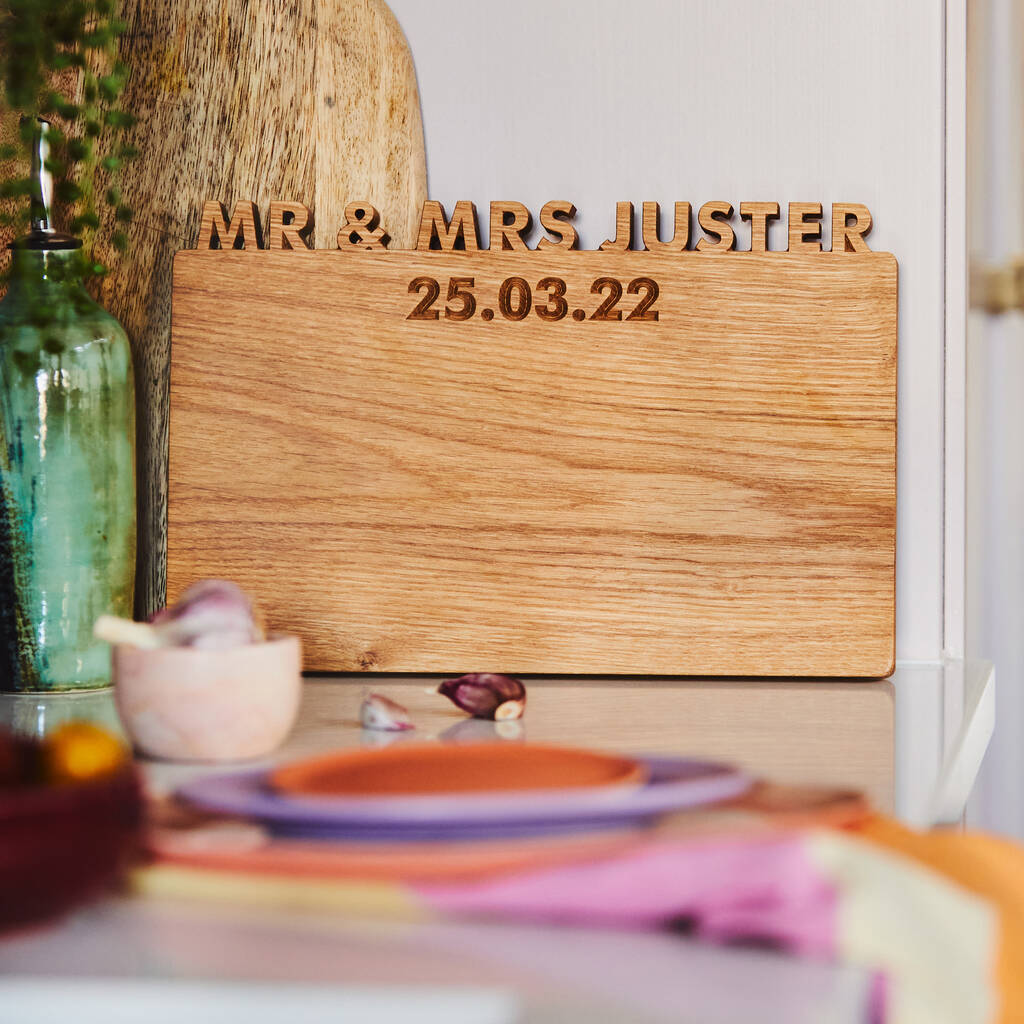 Solid Oak Personalised Cut Out Chopping Board