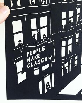 Glasgow 'People Make Glasgow' Clap For Carers Paper Cut, 4 of 4