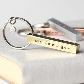 Personalised Copper Bar Keyring For Mum, 6 of 8