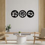 Round Wooden Floral Wall Art Set Modern Home Decor, thumbnail 5 of 10