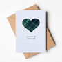 Funny Scottish Birthday Card With Real Tartan Heart, thumbnail 4 of 7