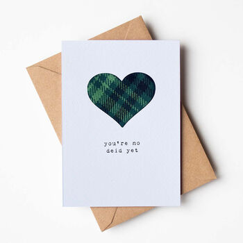 Funny Scottish Birthday Card With Real Tartan Heart, 4 of 7