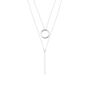 Livi Sterling Silver Circle And Bar Layered Necklace, thumbnail 2 of 4