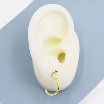Cobra Snake Stud Earrings In Sterling Silver, 6 of 11