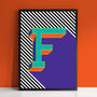 Letter F Print Alphabet Initial Personalised Art Print, thumbnail 1 of 3