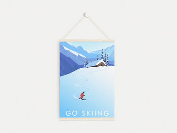 Go Skiing Travel Poster Art Print, 6 of 8