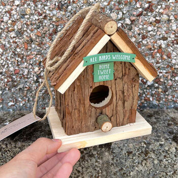 Bark Wooden Bird House Gift For Gardeners, 4 of 7