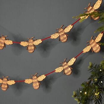 Hand Painted Bumble Bee Christmas Garland, 4 of 4
