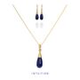 18ct Gold Lapis Lazuli Droplet Necklace And Earrings Set | By Elizabeth Raine, thumbnail 1 of 10