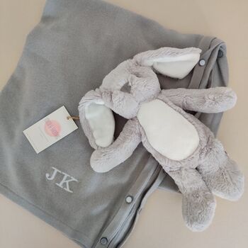 Personalised New Mum To Be Cashmere Bunny Gift Set, 8 of 9