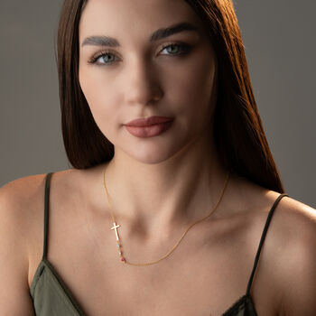 'My Faith, My Family' Birthstone Cross Necklace, 5 of 10
