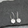 Sterling Silver Textured Hexagon Charm Hoops, thumbnail 6 of 8