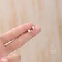 Tiny Shooting Star Stud Earrings In Sterling Silver, thumbnail 4 of 10
