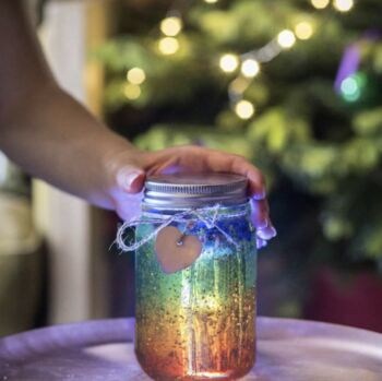 Personalised Rainbow Sparkle Firefly Jam Jar Light, 4 of 4