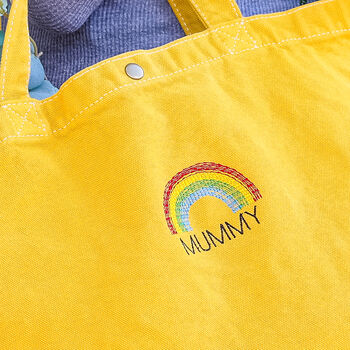 Personalised Embroidered Rainbow Tote Bag, 2 of 5