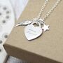 Silver Handwriting Heart, Wing, Star Necklace Fly With The Angels, thumbnail 1 of 3