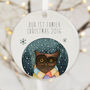 Personalised Tree Decoration Owl Winter Watercolour, thumbnail 1 of 2