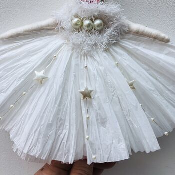 Diamante Crown Spun Cotton Christmas Decoration, 3 of 7