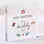Personalised First Christmas With Pet Gift Acrylic Plaque, thumbnail 1 of 5