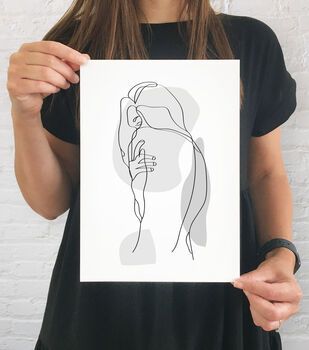 A Pair Of Line Art Figure Unframed Prints, 3 of 9