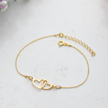 Interlocking Hearts Bracelet In Sterling Silver, 4 of 11