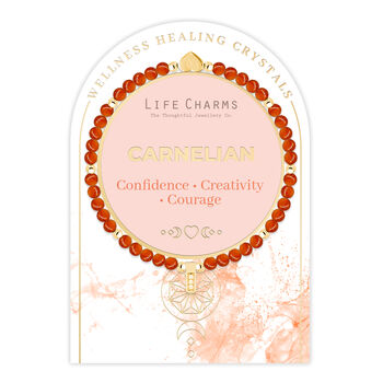Carnelian And Gold Beads Healing Crystals Bracelet Gift, 2 of 5