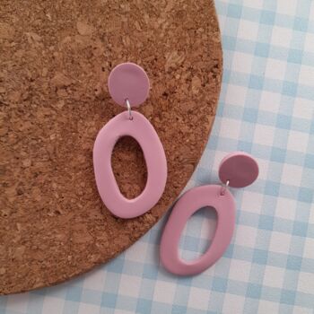 Organic Oval Polymer Clay Earrings, 2 of 4