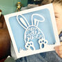 Personalised Bunny Egg Easter Card, thumbnail 1 of 4