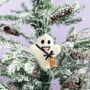 Personalised Felt Ghost Hanging Christmas Decoration, thumbnail 1 of 5