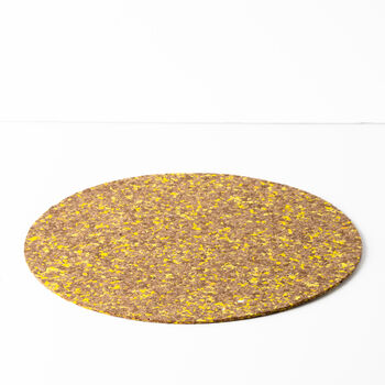 Yellow Round Speckled Cork Placemat, 4 of 4