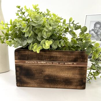 Personalised Wooden Pot Planter, 6 of 12