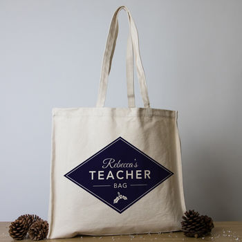 Personalised Christmas Teacher Tote Bags, 3 of 6
