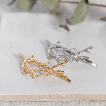 Silver And Gold Branch Hairpins, 5 of 7