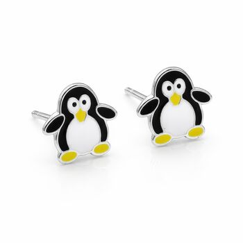 Sterling Silver Penguin Stud Earrings – 10mm, 5 of 6