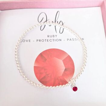 Sterling Silver July Birthstone Bracelet, 5 of 6