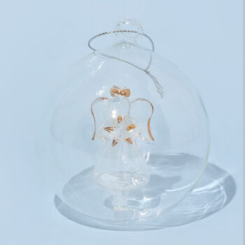 G Decor Set Of Two Glass Angel Christmas Tree Baubles, 8 of 9