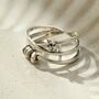 Vintage Style Sterling Silver Adjustable Layered Fidget Ring, thumbnail 2 of 4