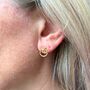 Manacor Friendship Gold Plated Kiss Stud Earrings, thumbnail 3 of 4