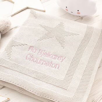 Little Star Pale Grey Baby Blanket, 3 of 11