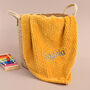 Personalised Mustard Honeycomb Baby Blanket, thumbnail 1 of 7