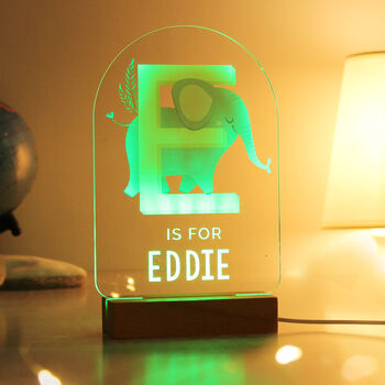 Personalised Animal Alphabet LED Light, 7 of 12