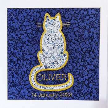Liberty Starry Cat New Baby Wall Art, 3 of 4