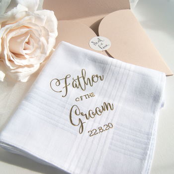 Father Of The Groom Wedding Handkerchief Gift, 4 of 5