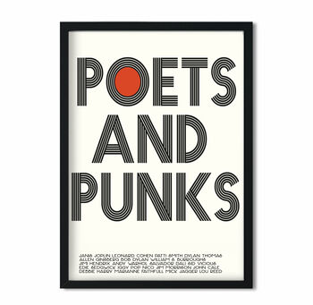 Poets And Punk Graphic Retro Art Print, 2 of 3