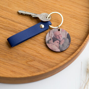 Grandad's Cheery Wood Photograph Keyring With Message, 5 of 8