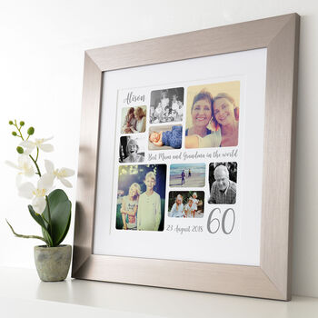 Personalised 60th Birthday Square Photo Collage, 2 of 11